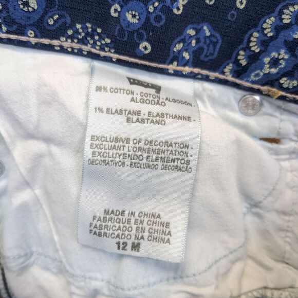 Levis Womens 535 Jeans Blue 12M Distressed Perfect Waist Straight Denim Original - Picture 9 of 11